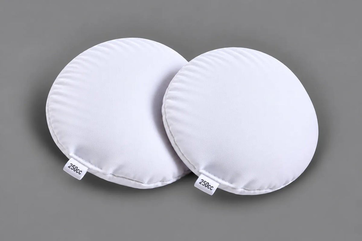 250cc Breast Implant Sizers to be used in a pocket bra so that women can experience the feeling and look of this size in their breasts.
