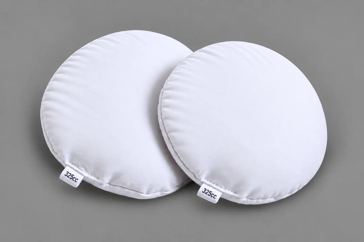 Pair of Oumènta 325cc breast implant sizers for at-home breast augmentation sizing